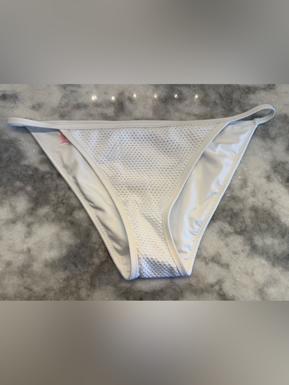 Victoria’s Secret White Textured Bikini Bottom Cheeky Swim Summer Vacation